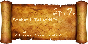 Szabari Talamér névjegykártya